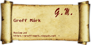 Greff Márk névjegykártya